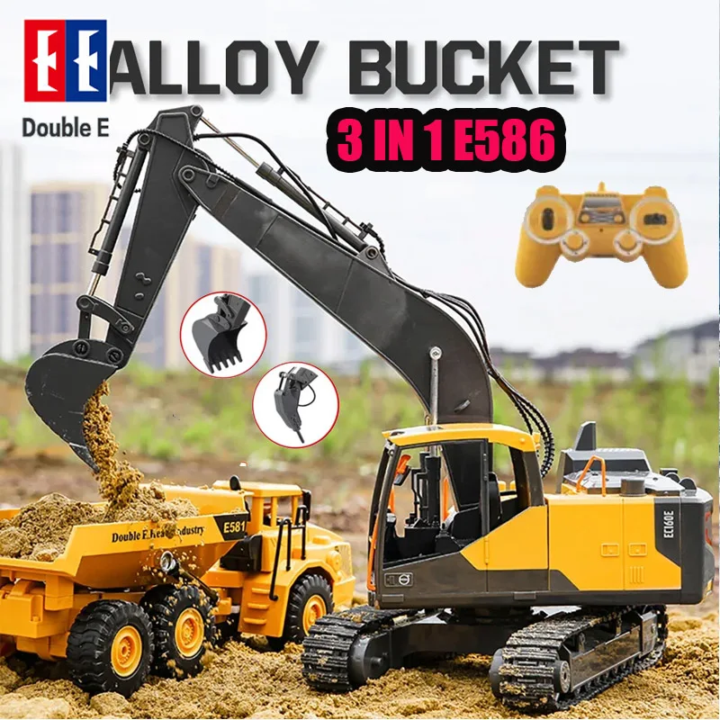 DOUBLE E Alloy 3 in 1 E568 Truck 1/16 RC Truck Engineering Car 2.4G Remote Control Car RC Excavator Toys for Boys Kids Xmas Gift
DOUBLE E Alloy 3 in 1 E568 Truck 1/16 RC Truck Engineering Car 2.4G Remote Control Car RC Excavator Toys for Boys Kids Xmas Gift