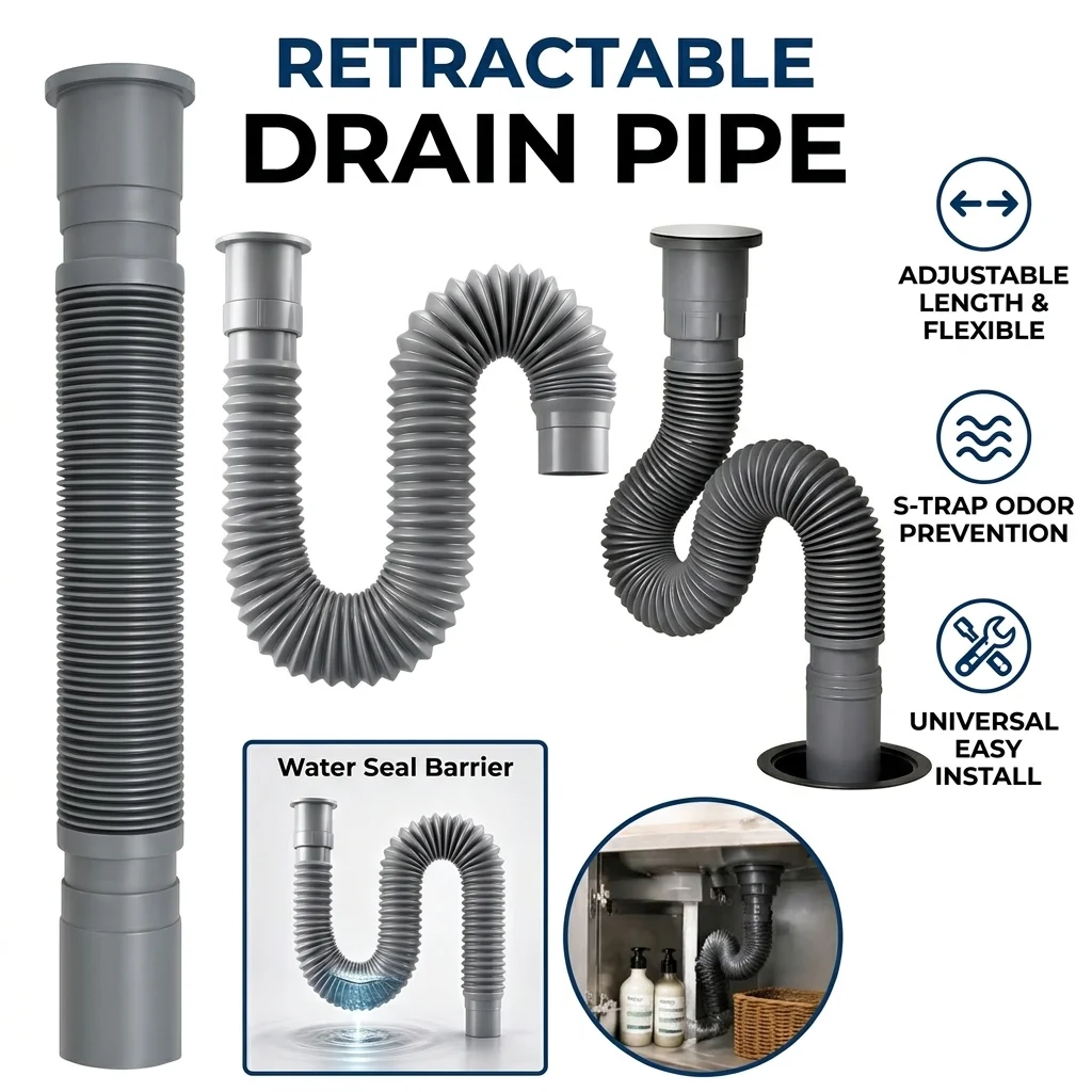 Universal Expandable Flexible Sink Drain Hose Plastic Extension Pipe Kitchen Bathroom Washbasin Accessories
Universal Expandable Flexible Sink Drain Hose Plastic Extension Pipe Kitchen Bathroom Washbasin Accessories