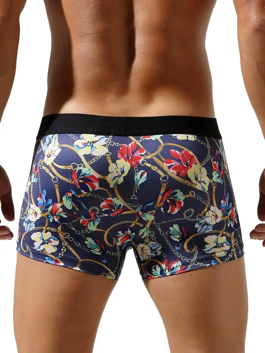 Mens Stretch Floral Print Boxer Shorts With Chain Design
Mens Stretch Floral Print Boxer Shorts With Chain Design