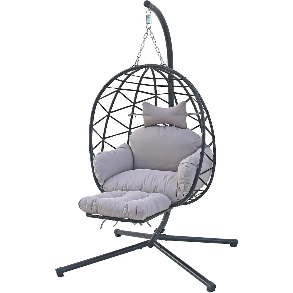 Hanging Egg Chair with Stand & Leg Rest,Rattan Wicker Swing Chair with Cushion, Patio Basket Hanging Chair Wicker Hammock Chair
Hanging Egg Chair with Stand & Leg Rest,Rattan Wicker Swing Chair with Cushion, Patio Basket Hanging Chair Wicker Hammock Chair