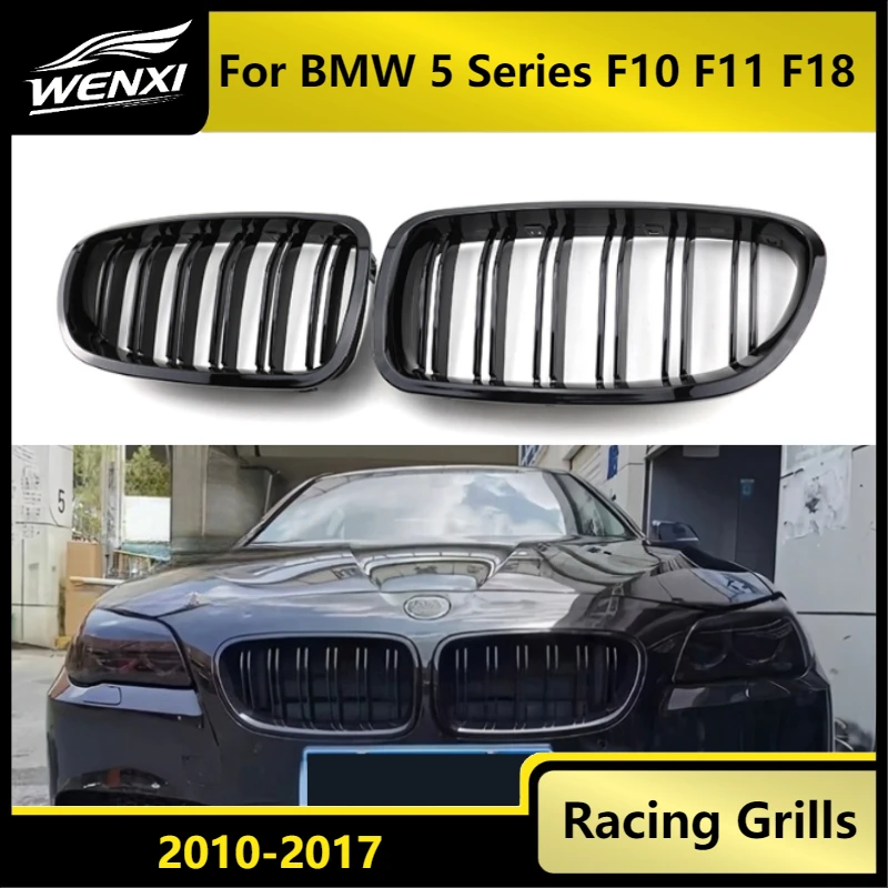 For BMW 5 Series F10 F11 F18 2010-2017 Car Front Bumpers Grill Gloss Black Double Slat Racing Grille Car Styling Accessories
For BMW 5 Series F10 F11 F18 2010-2017 Car Front Bumpers Grill Gloss Black Double Slat Racing Grille Car Styling Accessories
