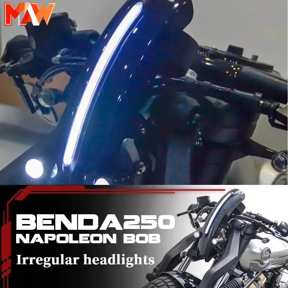 Фара универсальной формы BENDA Napoleon bob 250 ROCK 250 со светодиодной подсветкой высокой яркости.
Фара универсальной формы BENDA Napoleon bob 250 ROCK 250 со светодиодной подсветкой высокой яркости.