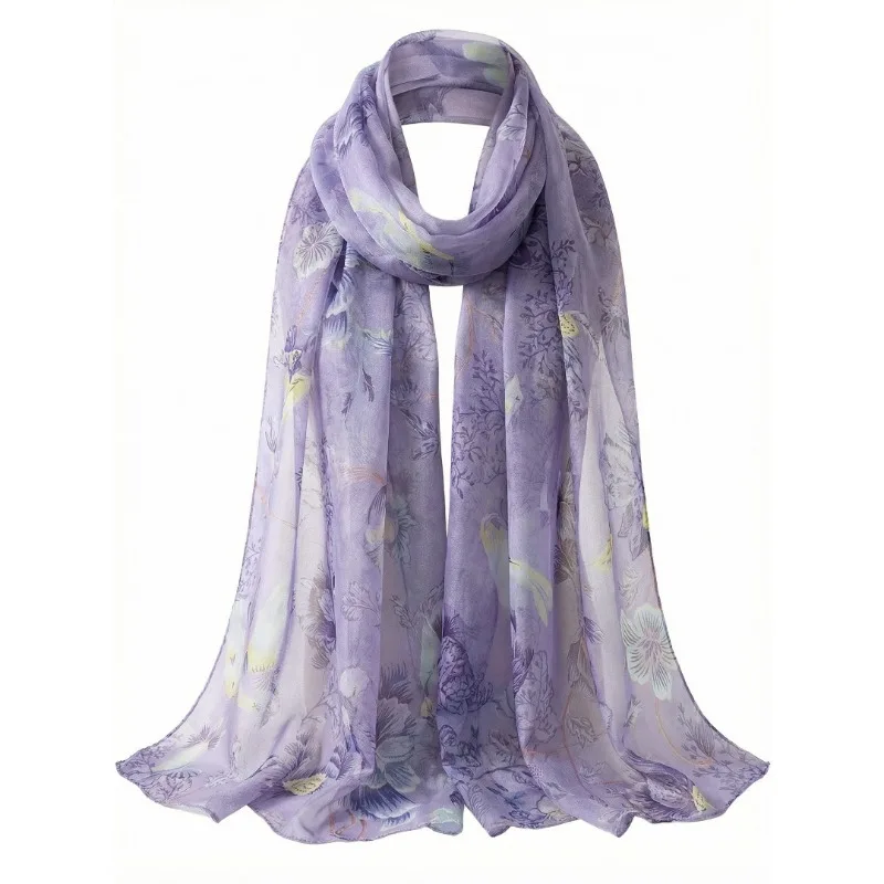 Lightweight 100% Mulberry Silk Chiffon Scarf for Women Oblong Shawl Neck Scarf Beach Wrap Headscarf Gift Pack Purple Floral
Lightweight 100% Mulberry Silk Chiffon Scarf for Women Oblong Shawl Neck Scarf Beach Wrap Headscarf Gift Pack Purple Floral