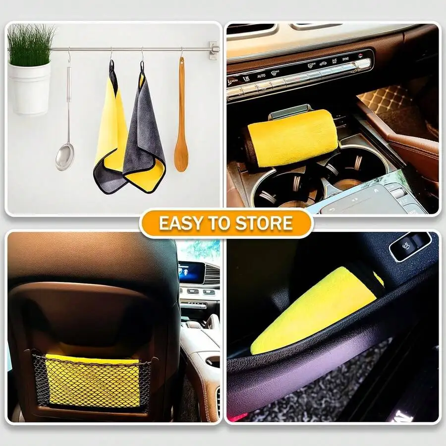 Microfiber Car Towels 6 Pack Soft Absorbent Dual-Sided For Cleaning Detailing Polishing Waxing Household 12x12 Inch 500GSM
Microfiber Car Towels 6 Pack Soft Absorbent Dual-Sided For Cleaning Detailing Polishing Waxing Household 12x12 Inch 500GSM