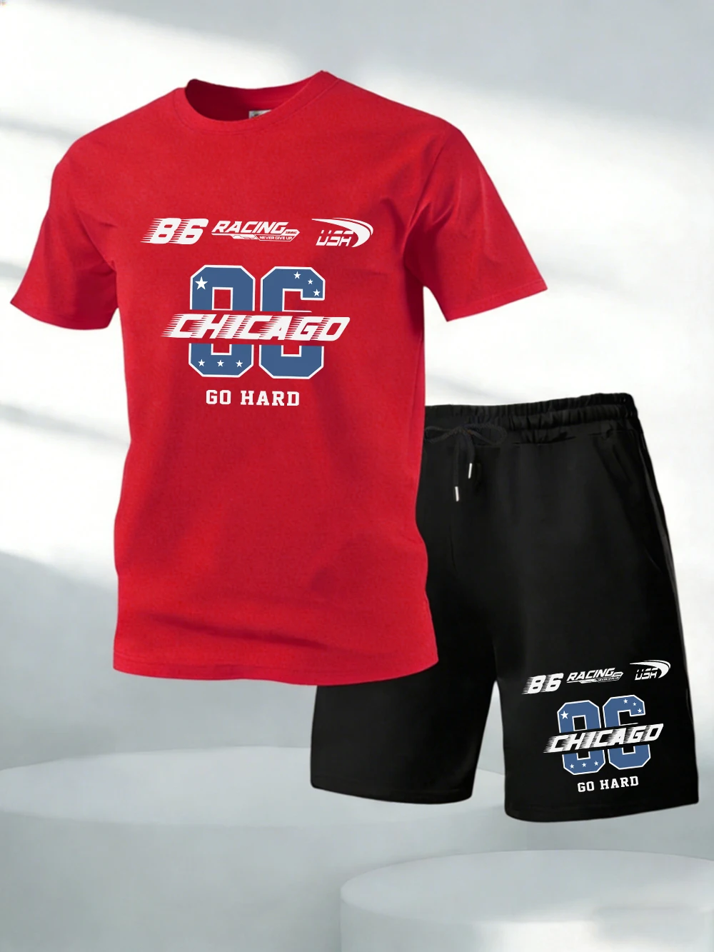 Two Pieces Set Chicago Go Hard Number 86 Prints Cotton T-Shirts Pants Mens Soft O-Neck Oversized Tops High Waisted Pocket Shorts
Two Pieces Set Chicago Go Hard Number 86 Prints Cotton T-Shirts Pants Mens Soft O-Neck Oversized Tops High Waisted Pocket Shorts