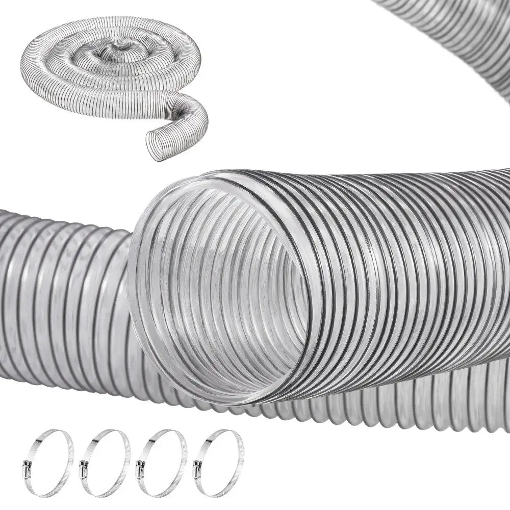 4 Inch 20 Foot Thick Clear PVC Flexible Dust Collection Hose Heavy Duty Vacuum Ducting Pipe Industrial Grade Airflow Solution
4 Inch 20 Foot Thick Clear PVC Flexible Dust Collection Hose Heavy Duty Vacuum Ducting Pipe Industrial Grade Airflow Solution
