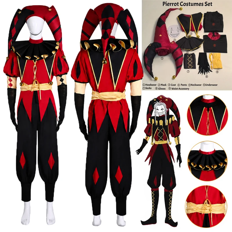 Adult Pierrot Clown Costume Full Set with Mask Freak Circus Jester Cosplay Outfit for Men Women Halloween Carnival Fancy Dress
Adult Pierrot Clown Costume Full Set with Mask Freak Circus Jester Cosplay Outfit for Men Women Halloween Carnival Fancy Dress