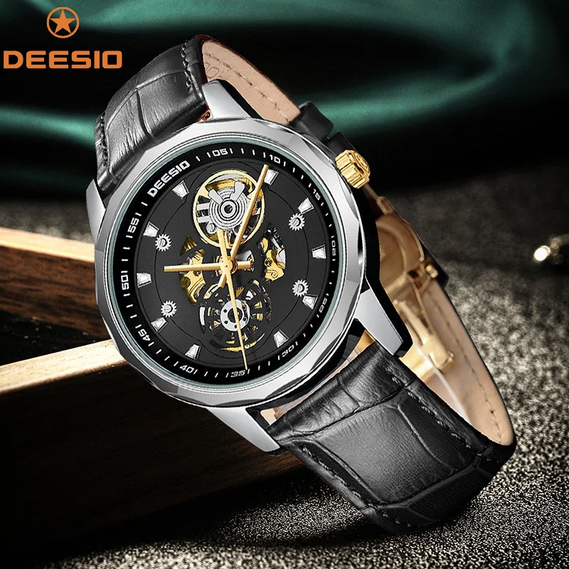 Deesio Hand Clock Original Design N830BP Leather Strap Stainless Steel Case Watches New Fashion Hollow Mechaincal Wristwatches
Deesio Hand Clock Original Design N830BP Leather Strap Stainless Steel Case Watches New Fashion Hollow Mechaincal Wristwatches