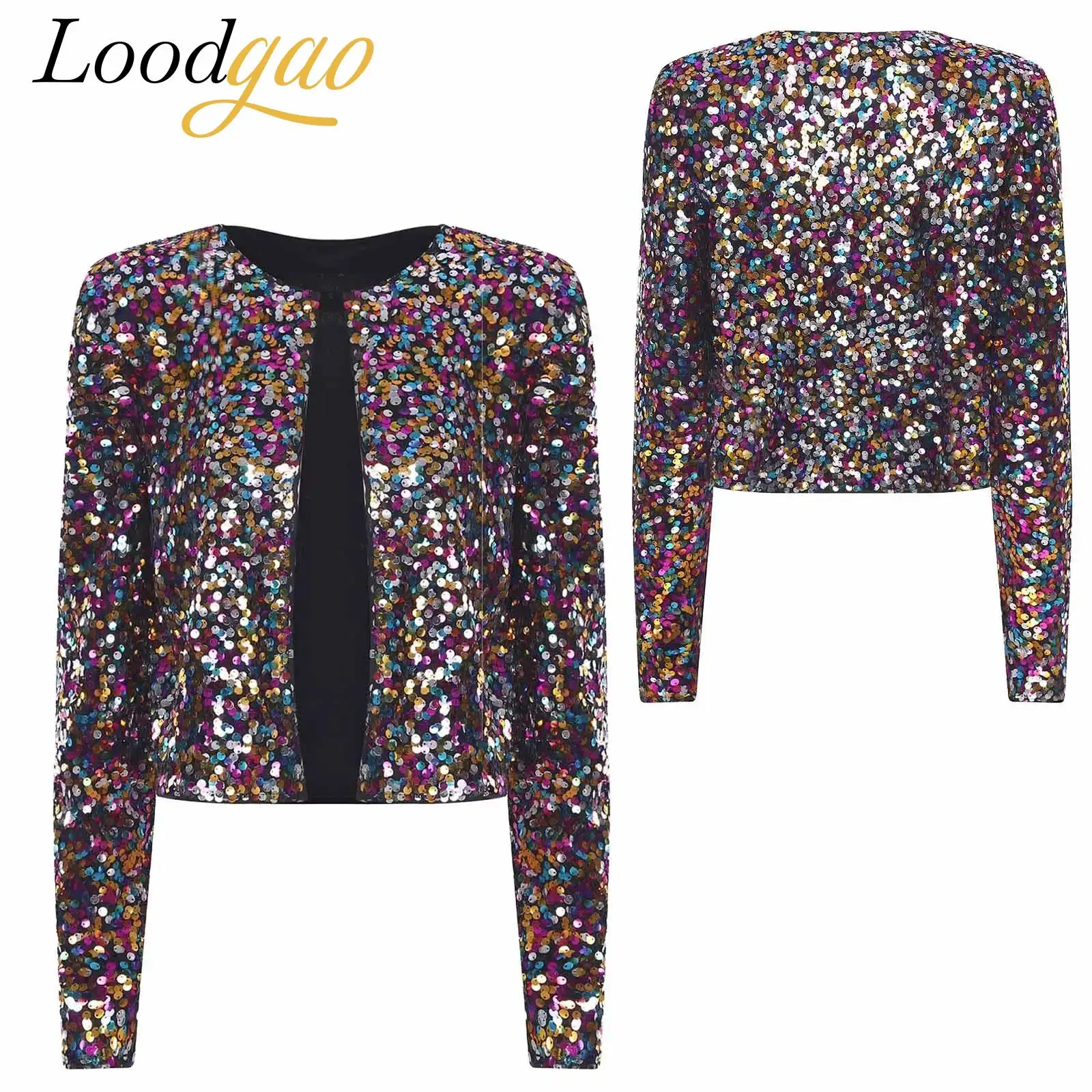 Women's Sequins Party Bolero Jacket Streetwear Open Front Cardigan Sparkling Colorful Coat Evening Nightclub Ball Disco Costume
Women's Sequins Party Bolero Jacket Streetwear Open Front Cardigan Sparkling Colorful Coat Evening Nightclub Ball Disco Costume