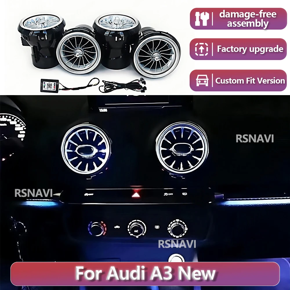 RSNAVI Factory settings For Audi A3 S3 RS3 8V 8Y 2004-2020 256 Colors Turbo Air Outlet Nozzle Lamp Ambient Lights Precise Fit
RSNAVI Factory settings For Audi A3 S3 RS3 8V 8Y 2004-2020 256 Colors Turbo Air Outlet Nozzle Lamp Ambient Lights Precise Fit