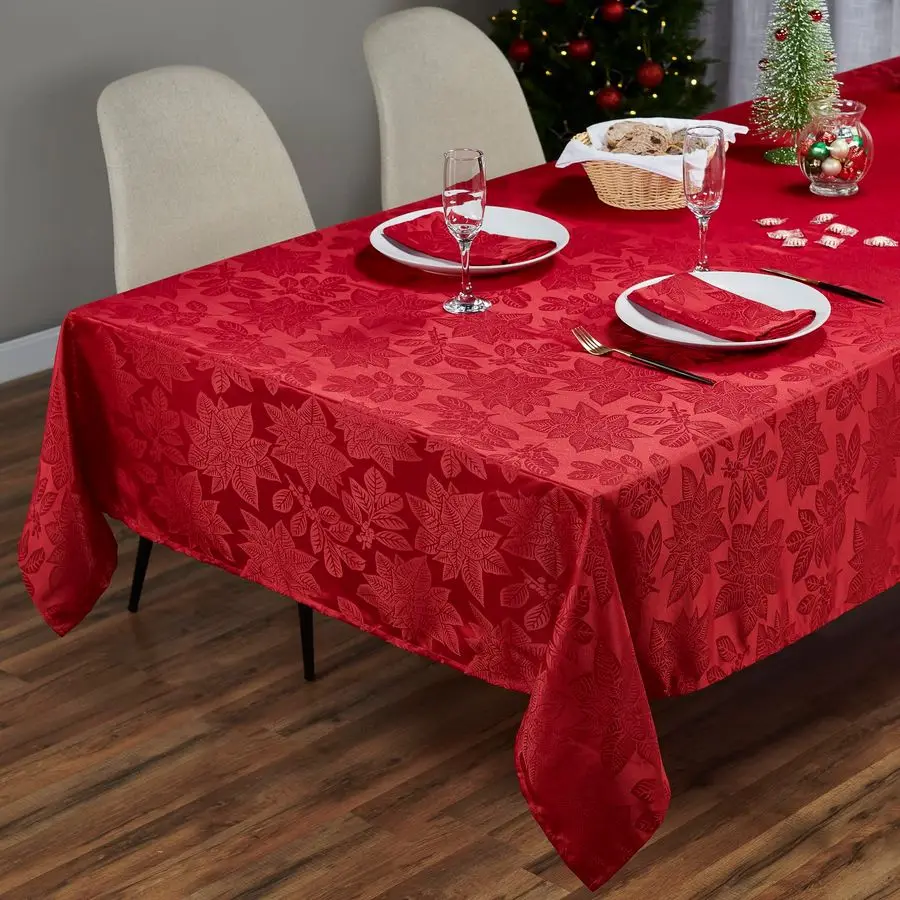 Christmas Tablecloth, Poinsettia Leaf Red Tablecloth 70 x 120 Inch for 8 Foot Rectangle Tables, Heavy Duty Fabric, Table Cloth f
Christmas Tablecloth, Poinsettia Leaf Red Tablecloth 70 x 120 Inch for 8 Foot Rectangle Tables, Heavy Duty Fabric, Table Cloth f