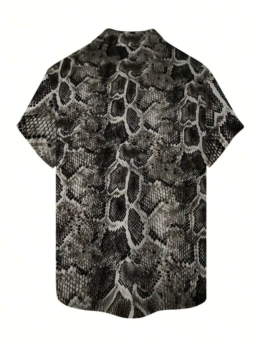 3D Printed Snake Scale Pattern Short Sleeve Casual Button Up Shirt For Men
3D Printed Snake Scale Pattern Short Sleeve Casual Button Up Shirt For Men