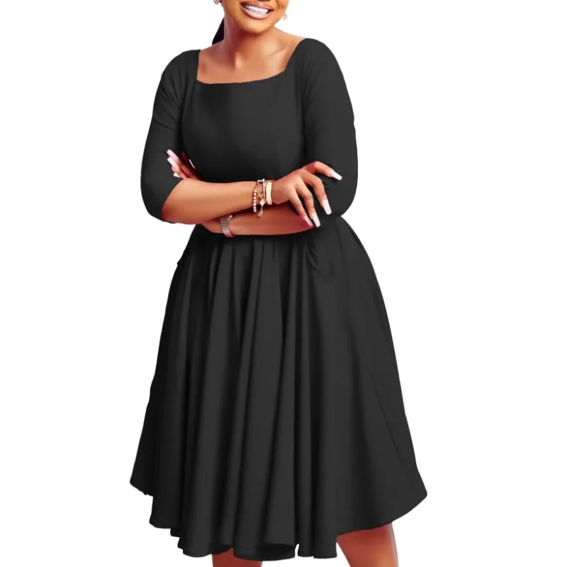 African Dresses for Women Spring 2024 Elegant Africa 3/4 Sleeve Polyester Black Blue Rose Red Midi Dress Dashiki Africa Clothing
African Dresses for Women Spring 2024 Elegant Africa 3/4 Sleeve Polyester Black Blue Rose Red Midi Dress Dashiki Africa Clothing