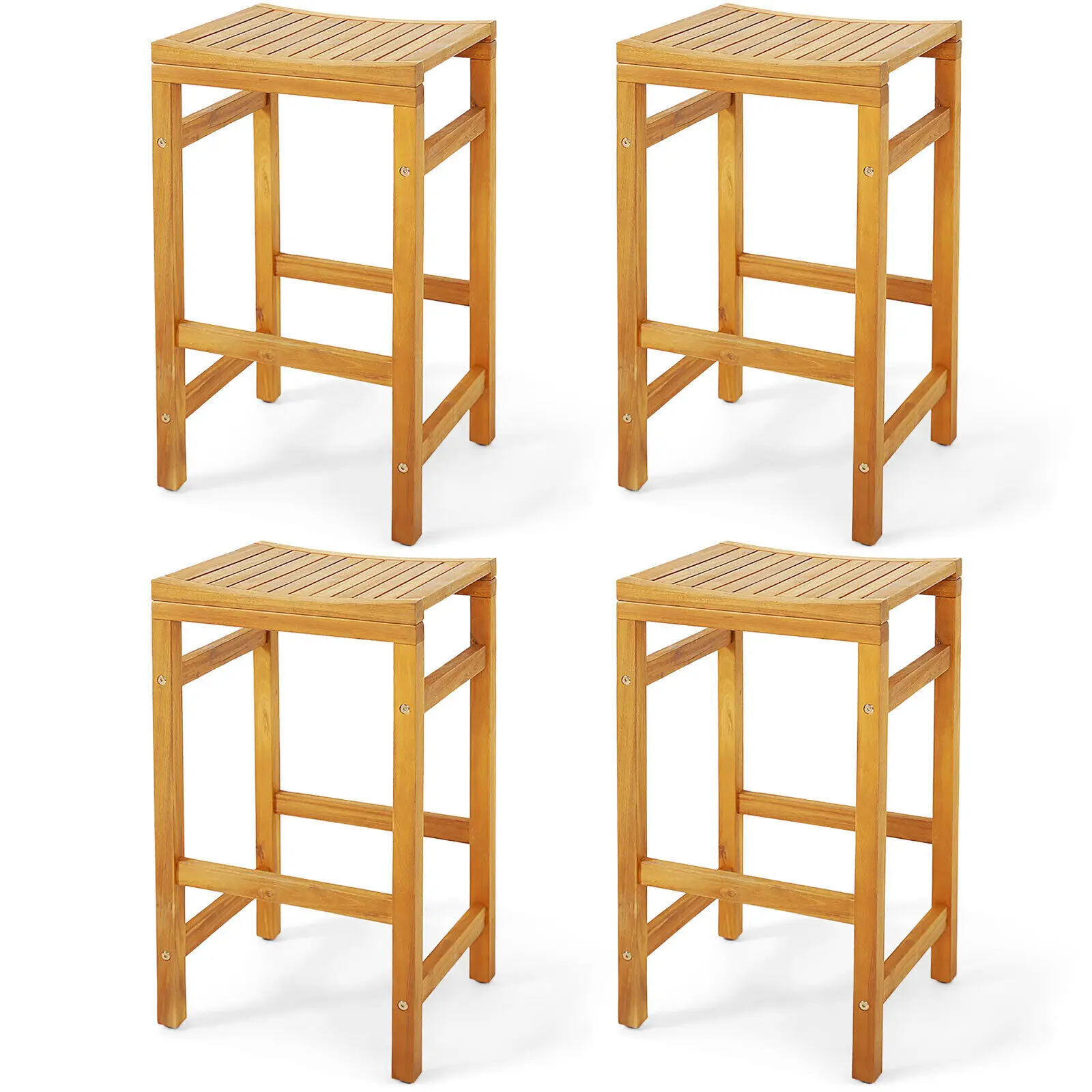Set of 4 Acacia Wood Bar Stool 30-Inch Height Bar Chair with Saddle Shaped Seat
Set of 4 Acacia Wood Bar Stool 30-Inch Height Bar Chair with Saddle Shaped Seat