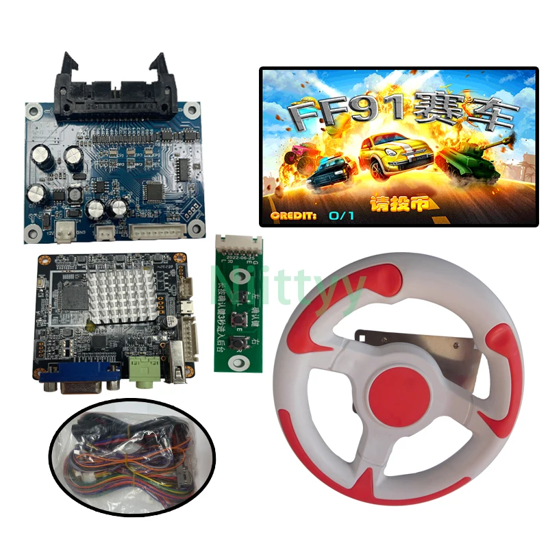 Crazy Racing FF91 FIRE CAR Game Machine Motherboard PCB Wire Cable Arcade Accessories Steering Wheel With Micro Switch
Crazy Racing FF91 FIRE CAR Game Machine Motherboard PCB Wire Cable Arcade Accessories Steering Wheel With Micro Switch