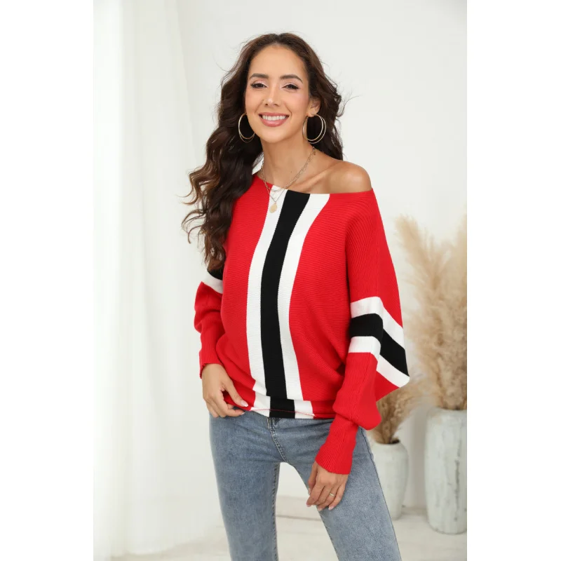 2025 New 's Sweater Off-Shoulder Loose Color-Block Batwing Top Hot-Selling Women's Clothing
2025 New 's Sweater Off-Shoulder Loose Color-Block Batwing Top Hot-Selling Women's Clothing
