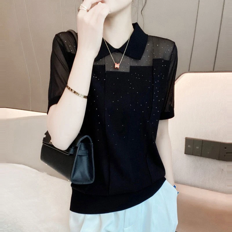 Элитная брендовая женская футболка с воротником-стойкой и стразами, модная летняя одежда для защиты от солнца
Элитная брендовая женская футболка с воротником-стойкой и стразами, модная летняя одежда для защиты от солнца