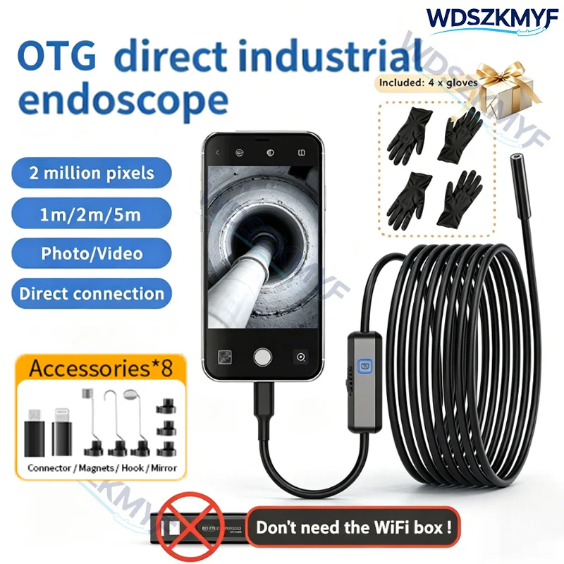 Endoscope camera Waterproof 8mm HD Phone 16.4ft max Probe Adjustable LED Camera For ios Android Universal Car Repa Detection
Endoscope camera Waterproof 8mm HD Phone 16.4ft max Probe Adjustable LED Camera For ios Android Universal Car Repa Detection