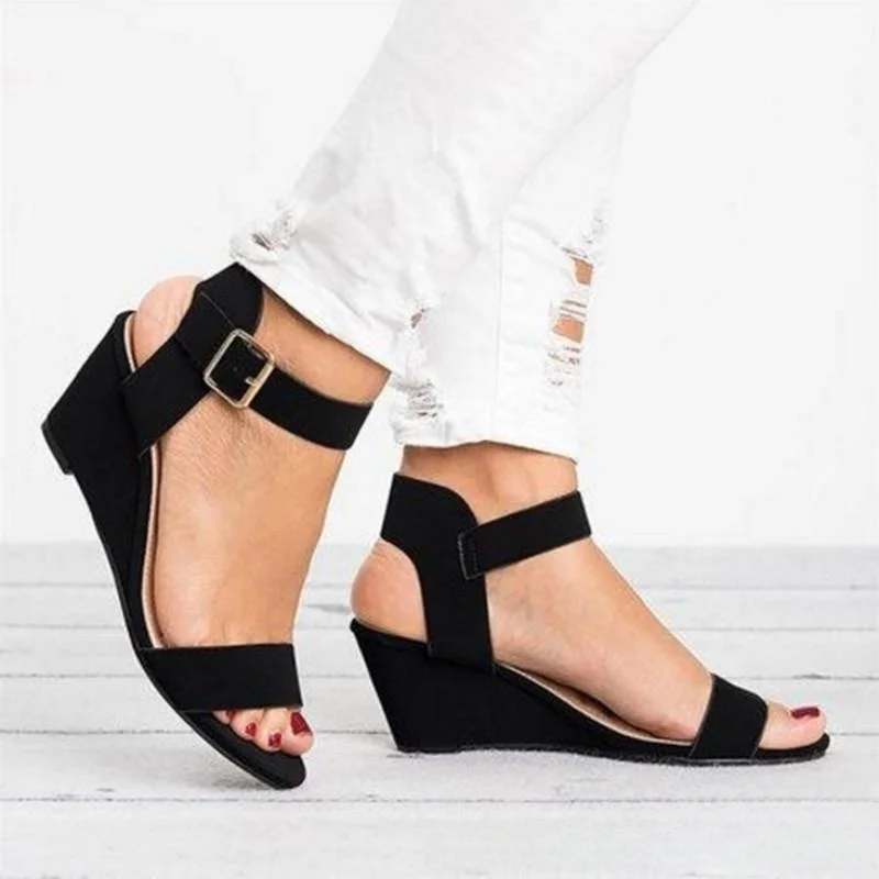 Women's Summer Platform Sandals High Heels Wedge Shoes Fashionable Flat Heel Buckle Strap Rubber Sole Pure Color Everyday Wear
Women's Summer Platform Sandals High Heels Wedge Shoes Fashionable Flat Heel Buckle Strap Rubber Sole Pure Color Everyday Wear
