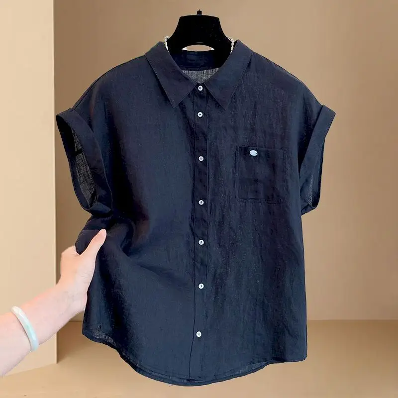 Женские блузки с коротким рукавом, однотонные, с карманами и отложным воротником, летние, в корейском стиле, тонкие, нишевые, модные топы
Женские блузки с коротким рукавом, однотонные, с карманами и отложным воротником, летние, в корейском стиле, тонкие, нишевые, модные топы