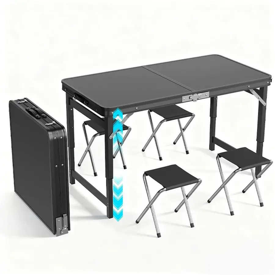 Portable Folding Card Table with Chairs,4ft Foldable Table Adjustable Height,Aluminum Alloy Frame Folding Dining Table with Carr
Portable Folding Card Table with Chairs,4ft Foldable Table Adjustable Height,Aluminum Alloy Frame Folding Dining Table with Carr