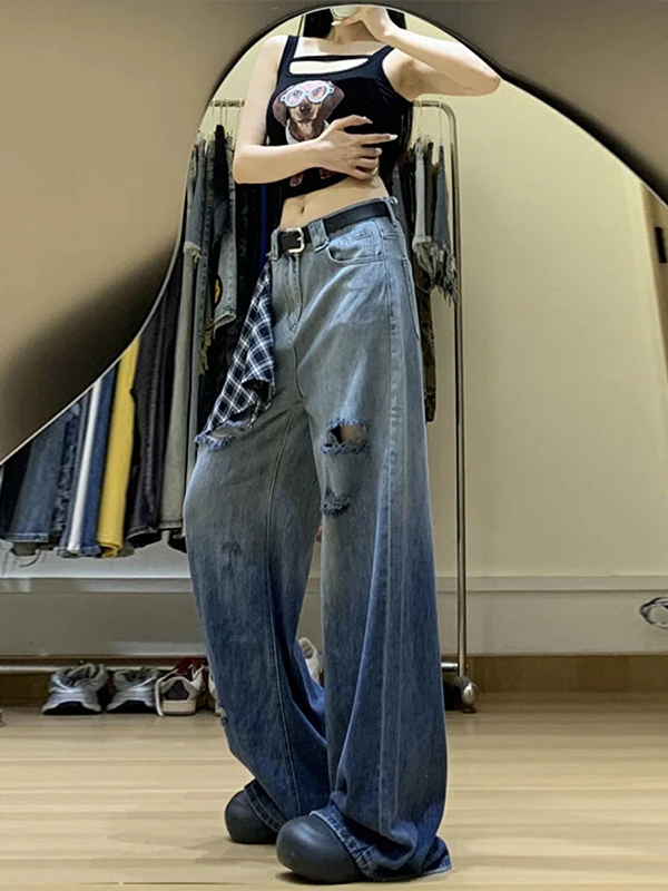 High Waist Bell Bottom Jeans Women's Ripped Denim Pants American Retro Gradient Color Large Size Comfortable Breathable Casua...
High Waist Bell Bottom Jeans Women's Ripped Denim Pants American Retro Gradient Color Large Size Comfortable Breathable Casua...