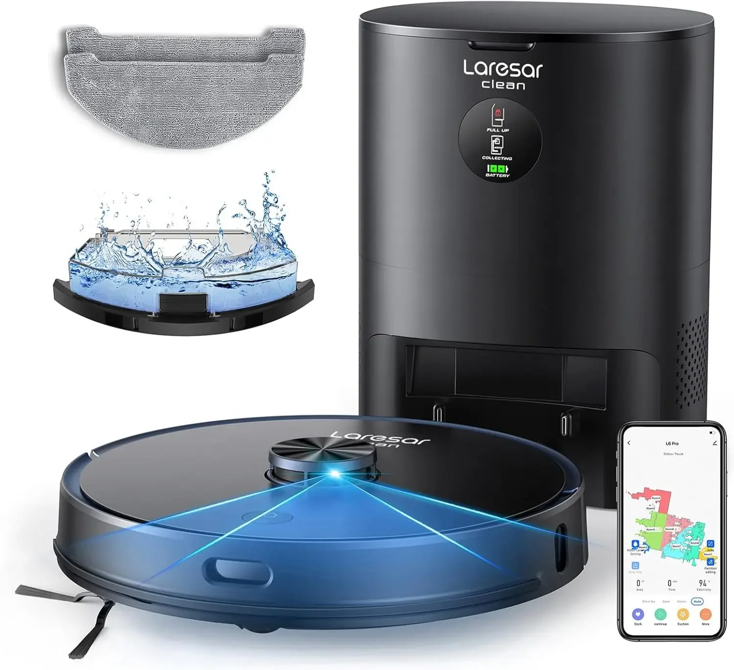 Robot Vacuum and Mop Combo 3500Pa Robotic Vacuum with 3 5L Self Emptying Station 250 mins Runtime LIDAR Navigation WiFi APP
Robot Vacuum and Mop Combo 3500Pa Robotic Vacuum with 3 5L Self Emptying Station 250 mins Runtime LIDAR Navigation WiFi APP