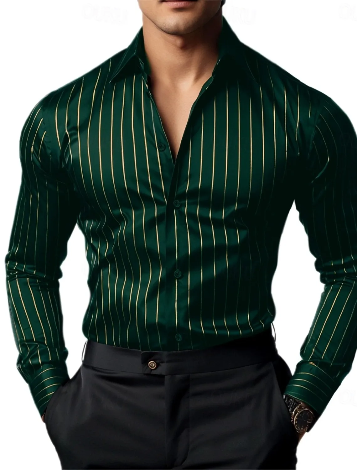 2025 men's fashion shirt satin striped shirt casual lining button up shirt luxurious gold striped comfortable button up top
2025 men's fashion shirt satin striped shirt casual lining button up shirt luxurious gold striped comfortable button up top