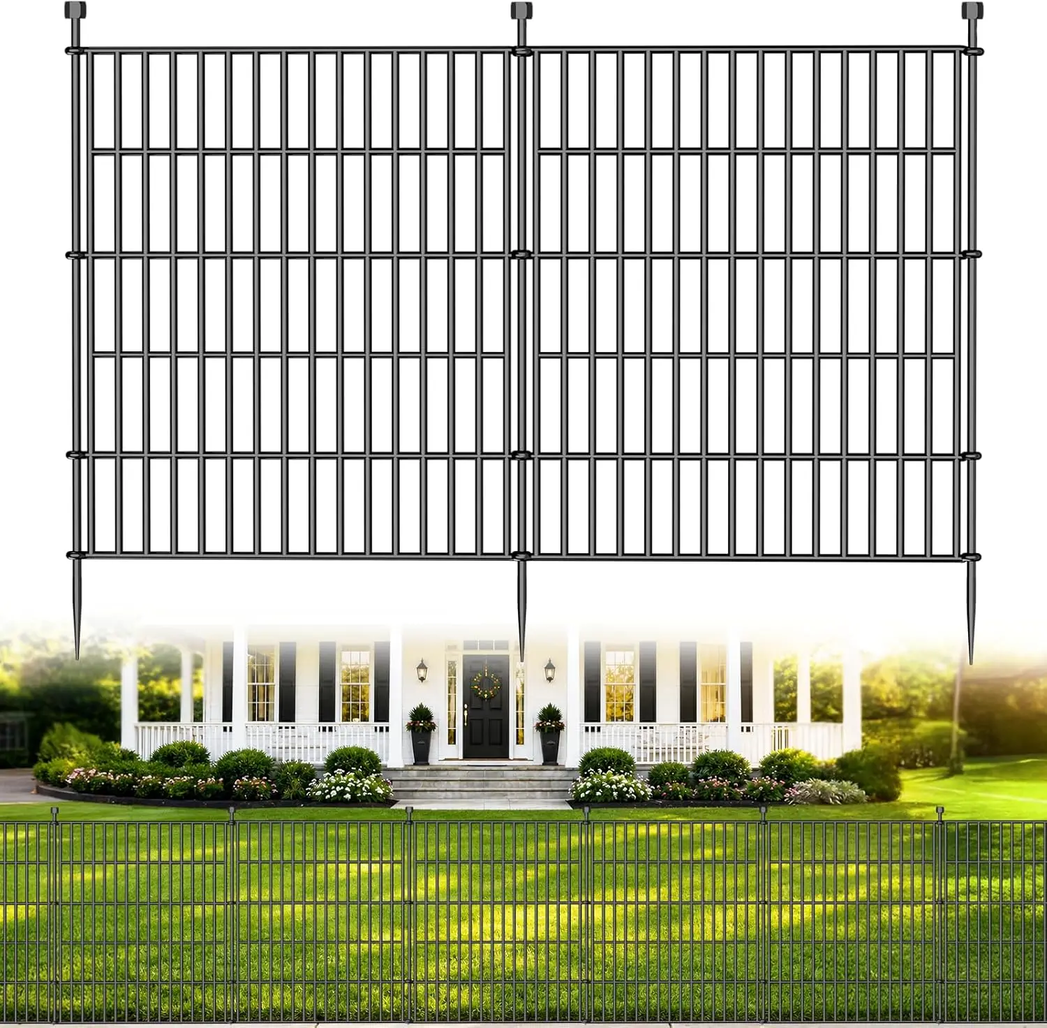 10 Panels No Dig Decorative Garden Fence for Yard, 32 in H x 23.6 ft L Rustproof Metal Border with Ground Stakes for Dogs and
10 Panels No Dig Decorative Garden Fence for Yard, 32 in H x 23.6 ft L Rustproof Metal Border with Ground Stakes for Dogs and