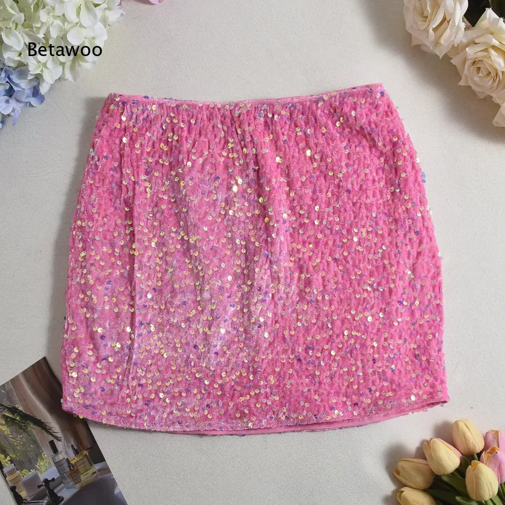 Vibrant Pink All Over Iridescent Sequin Mini Skirt High Rise Stretchy Waist Bodycon Party Casual Short Bottom
Vibrant Pink All Over Iridescent Sequin Mini Skirt High Rise Stretchy Waist Bodycon Party Casual Short Bottom