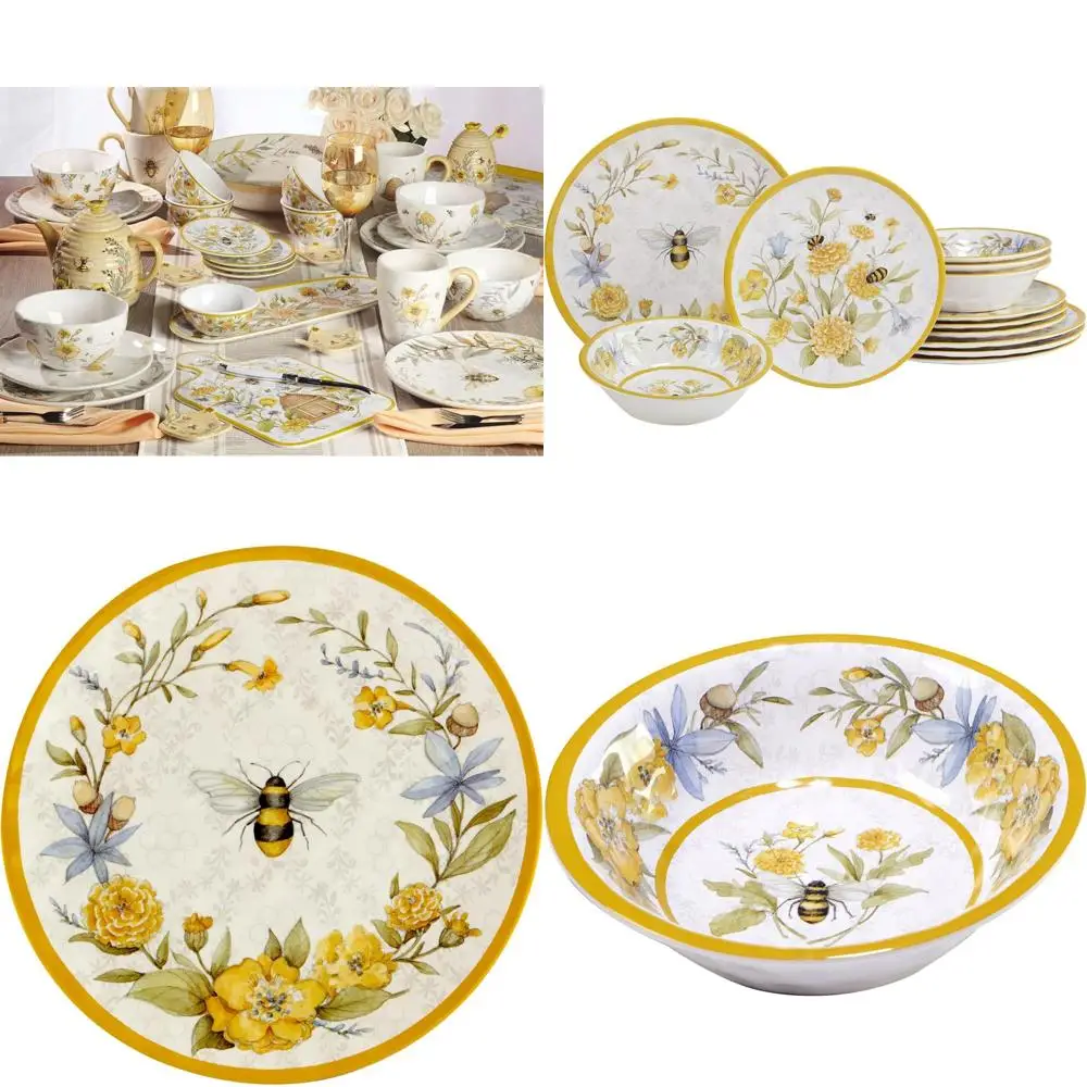 Sweet 12-Piece Melamine Dinnerware Set, Service or 4, & loral Plates and Bowls, Durable Shatterproo Outdoor Tableware or Spring
Sweet 12-Piece Melamine Dinnerware Set, Service or 4, & loral Plates and Bowls, Durable Shatterproo Outdoor Tableware or Spring