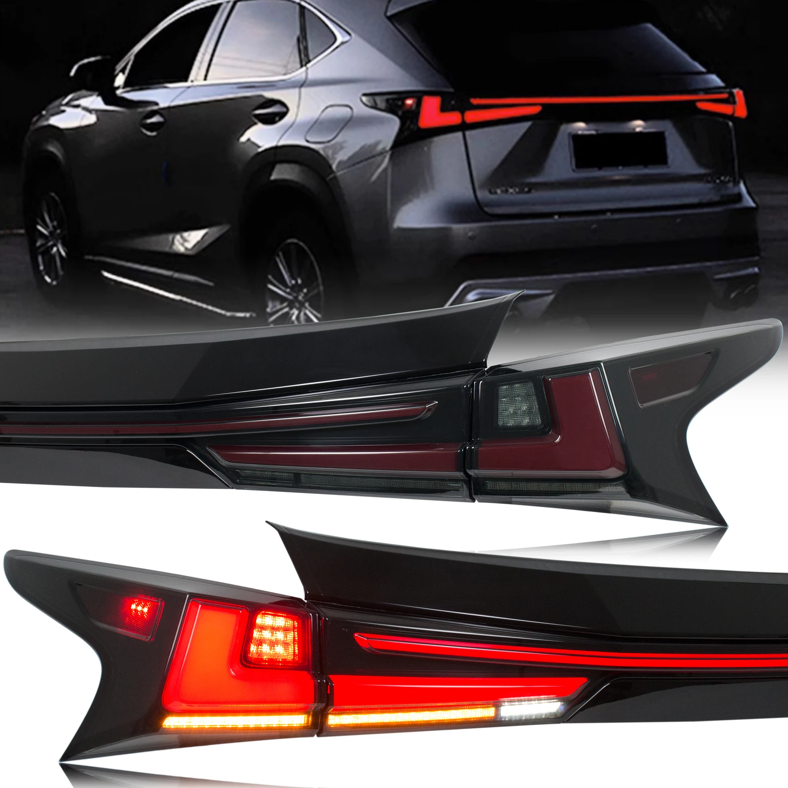LED Black Tail Lights Trunk Lamp for Lexus NX300 NX300h NX200t 2015-2021 F Sport
LED Black Tail Lights Trunk Lamp for Lexus NX300 NX300h NX200t 2015-2021 F Sport