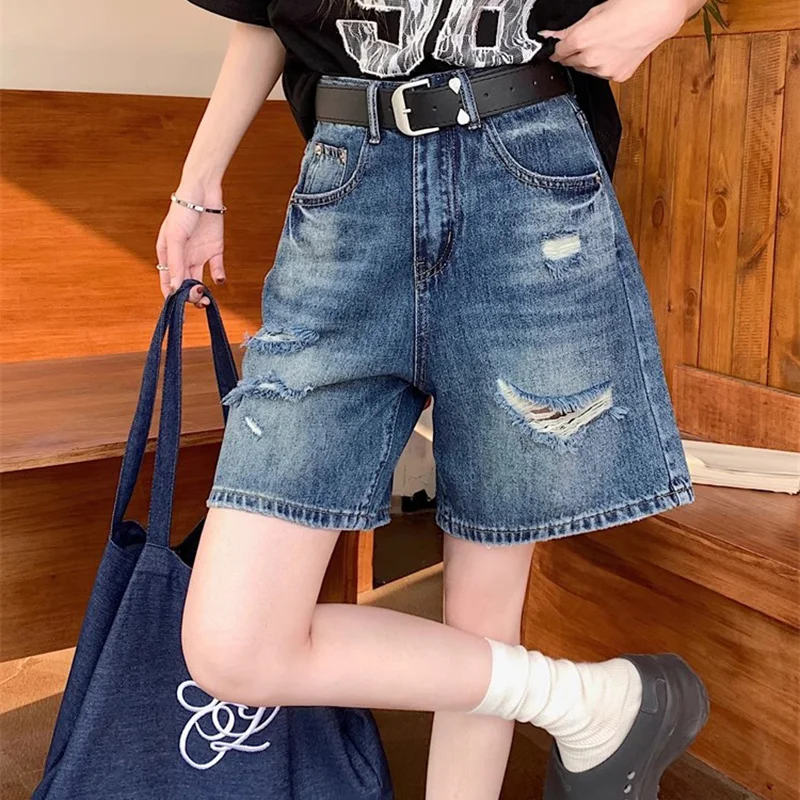 High Waist Slimming Vintage Hole Straight Leg Denim Wide Leg Pants Women Casual High Waist Jeans
High Waist Slimming Vintage Hole Straight Leg Denim Wide Leg Pants Women Casual High Waist Jeans