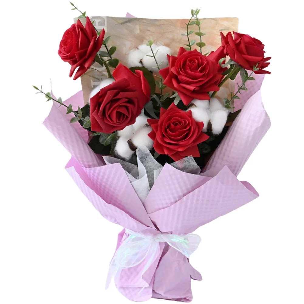 Red Artificial Floral Bouquet with Cotton and Eucalyptus for Wedding Home Office Decoration Silk Plastic Flowers
Red Artificial Floral Bouquet with Cotton and Eucalyptus for Wedding Home Office Decoration Silk Plastic Flowers