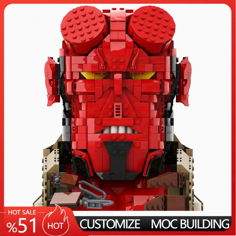 1328 Pcs The Red Hellboy Bust Moc Building Blocks Model Assembly Educational Toy Customize Creative Display Popular Popular Gift
1328 Pcs The Red Hellboy Bust Moc Building Blocks Model Assembly Educational Toy Customize Creative Display Popular Popular Gift