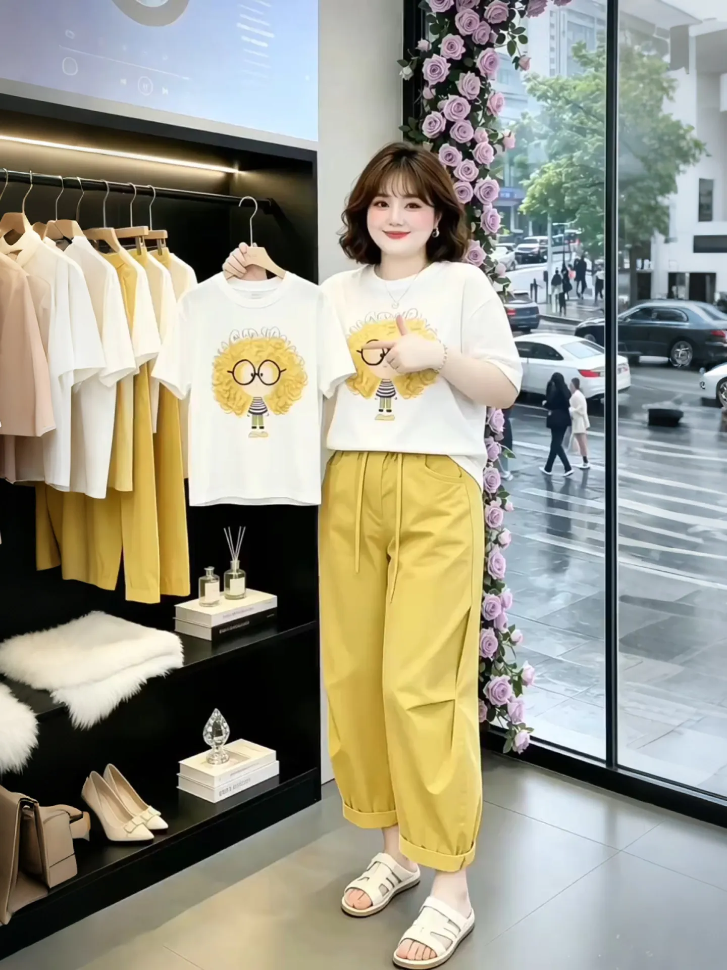 Summer 2026 Fashionable Casual Sporty Short Sleeve T-Shirt And Harlan Pants Set Age Reducing Complete High Waist Loose Fit
Summer 2026 Fashionable Casual Sporty Short Sleeve T-Shirt And Harlan Pants Set Age Reducing Complete High Waist Loose Fit
