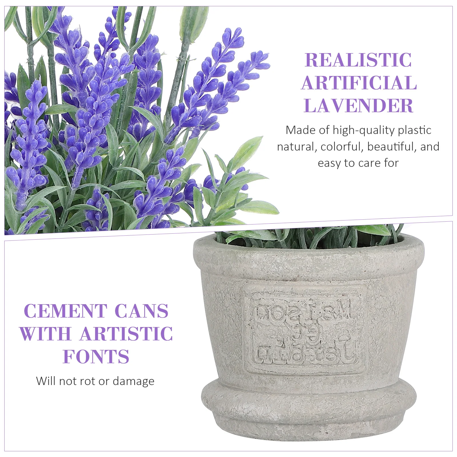 Artificial Lavender Potted Plant High Simulation Indoor Decor Home Office Eye Relief Nature Feeling Elegant Attractive Flowers
Artificial Lavender Potted Plant High Simulation Indoor Decor Home Office Eye Relief Nature Feeling Elegant Attractive Flowers