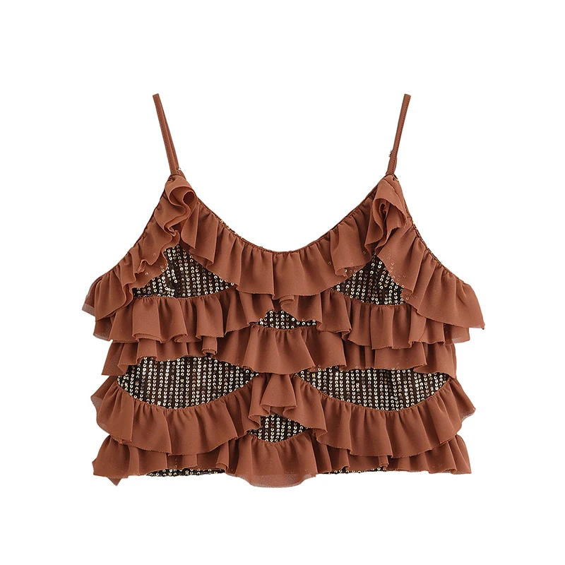 YENKYE Women Sexy Sequin Ruffle Camis Sleeveless Backless Summer Tank Tops Y2k Camisole Club Party 2025
YENKYE Women Sexy Sequin Ruffle Camis Sleeveless Backless Summer Tank Tops Y2k Camisole Club Party 2025