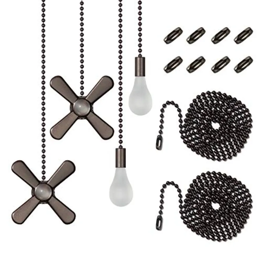 Ceiling Fan Pull Chain, Including 4Pcs Beaded Ball Fan Pull Chain Pendant, Extra 8Pcs Pull Loop Connectors, 2Pcs 36 Inch Fan Pu
Ceiling Fan Pull Chain, Including 4Pcs Beaded Ball Fan Pull Chain Pendant, Extra 8Pcs Pull Loop Connectors, 2Pcs 36 Inch Fan Pu
