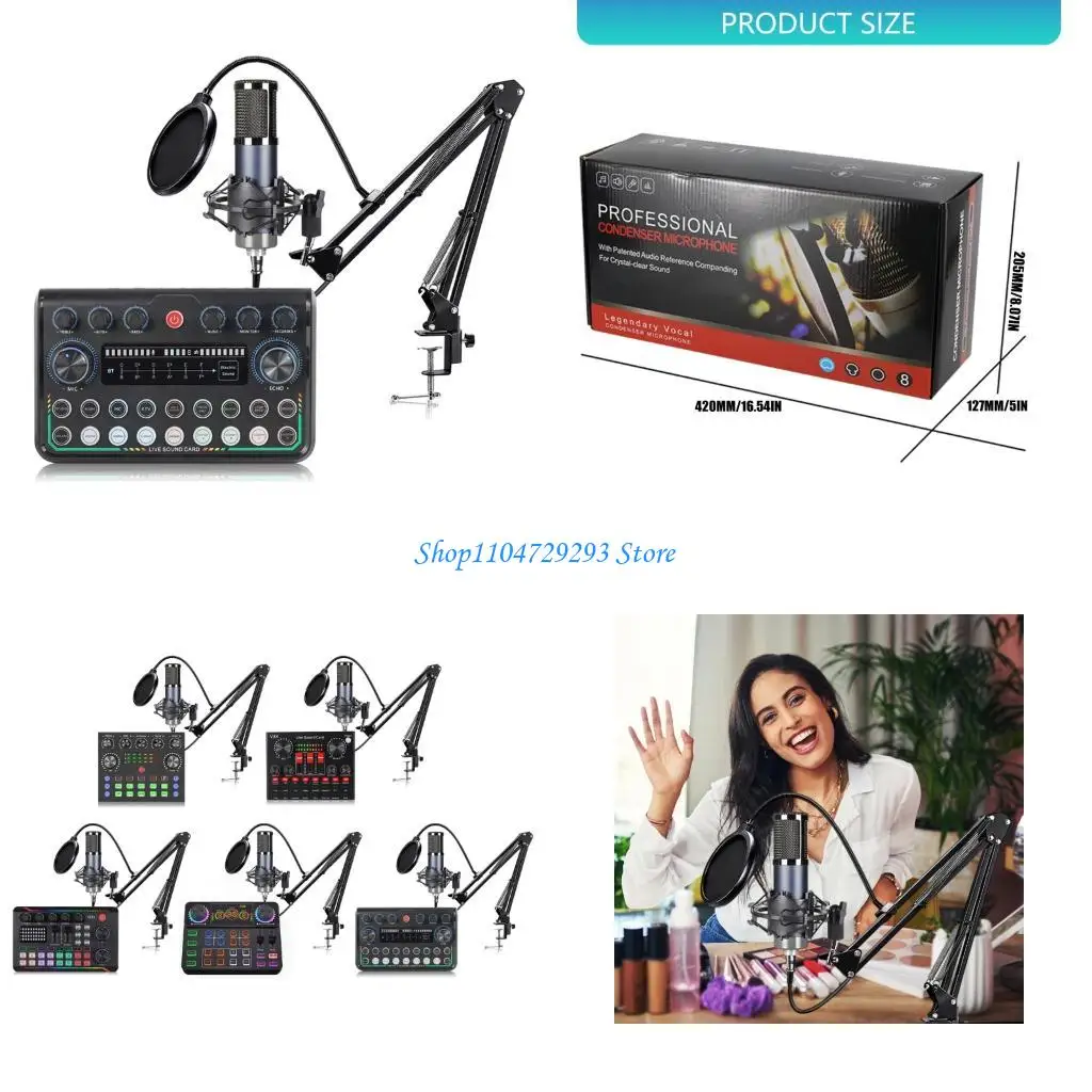 Y2GD Condenser Microphone Sound Card Set Including Real Time Monitoring Type C Profes
Y2GD Condenser Microphone Sound Card Set Including Real Time Monitoring Type C Profes