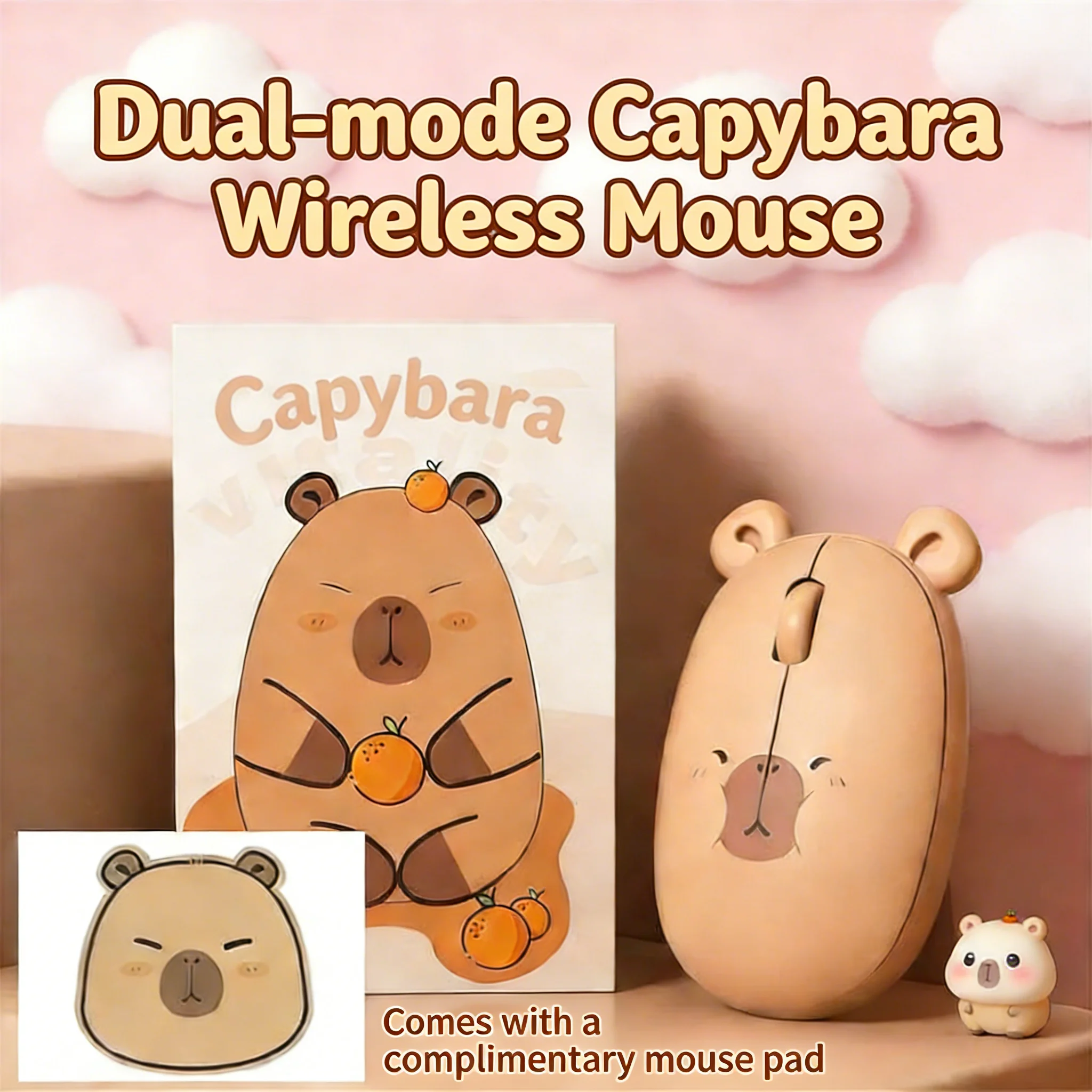 Cute Capybara Silent Wireless Mouse 2.4G+Bluetooth Dual Mode Connection Rechargeable 63g Lightweight Mice 2400 DPI for PC Laptop
Cute Capybara Silent Wireless Mouse 2.4G+Bluetooth Dual Mode Connection Rechargeable 63g Lightweight Mice 2400 DPI for PC Laptop