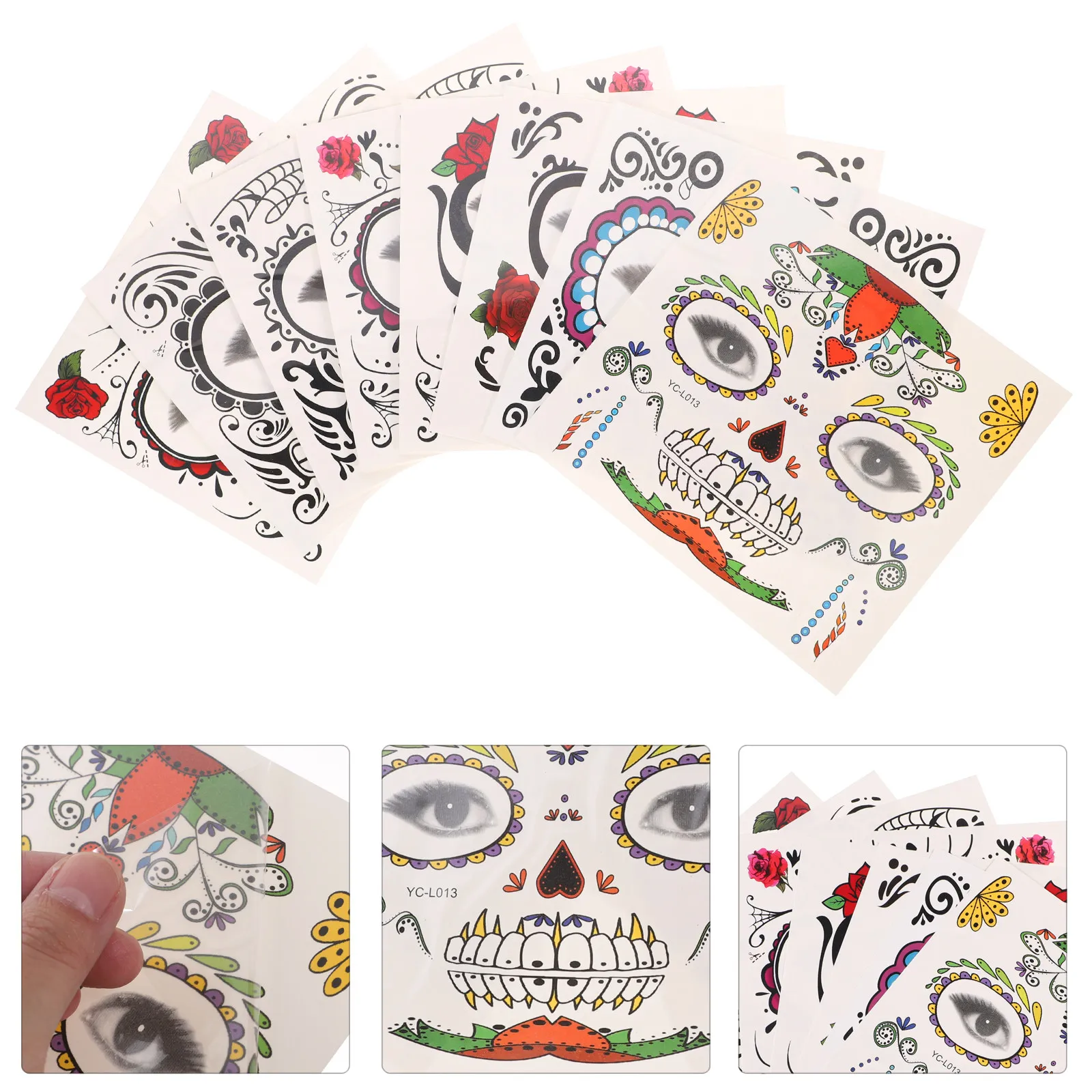 8 Sheets Waterproof Face Stickers Temporary Tattoos Decals Halloween Party Supplies Cartoon Transfer Safe Odorless Scratch
8 Sheets Waterproof Face Stickers Temporary Tattoos Decals Halloween Party Supplies Cartoon Transfer Safe Odorless Scratch