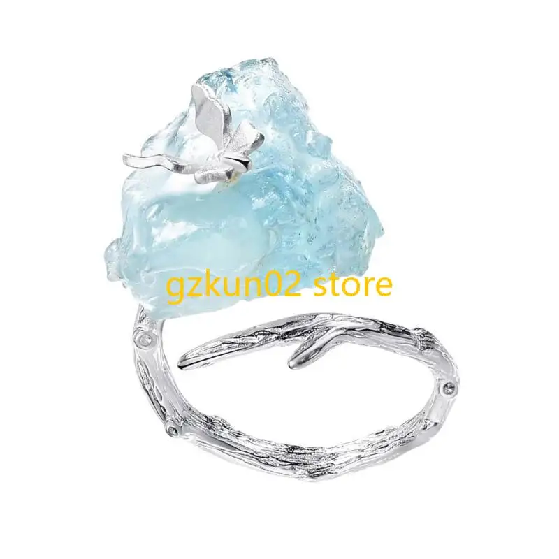 KXRB Aquamarine Butterfly Ring Big Gemstones Ring Natural Stone Jewelry for Women
KXRB Aquamarine Butterfly Ring Big Gemstones Ring Natural Stone Jewelry for Women