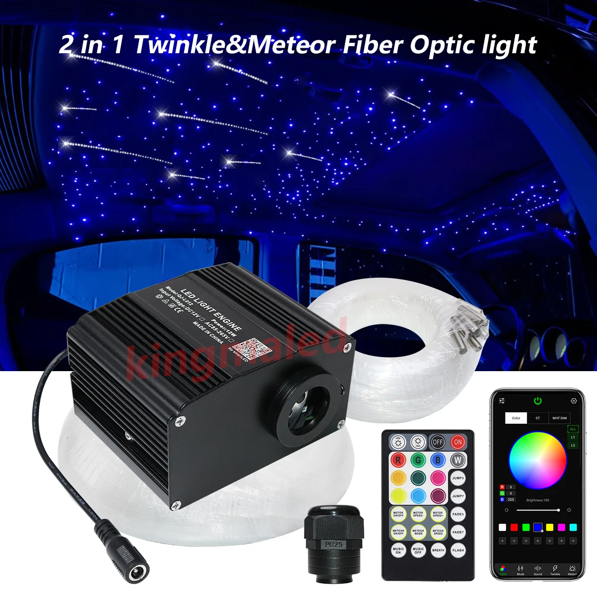 New 12W Twinkle RGBW Fiber Optic Star Ceiling Kit with Meteor all in one led Car Roof stars Fiber Optic Starry Sky Car Ceiling
New 12W Twinkle RGBW Fiber Optic Star Ceiling Kit with Meteor all in one led Car Roof stars Fiber Optic Starry Sky Car Ceiling