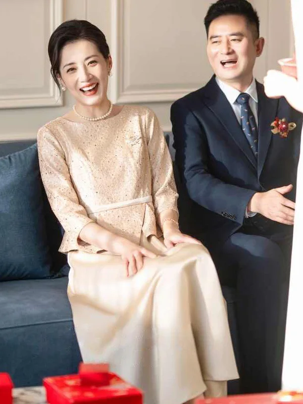 Elegant Young Mom Wedding Dress Slimming Elegant Dress Polyester Fiber Zipper Style round Neck Seven Sleeve Long Dress
Elegant Young Mom Wedding Dress Slimming Elegant Dress Polyester Fiber Zipper Style round Neck Seven Sleeve Long Dress
