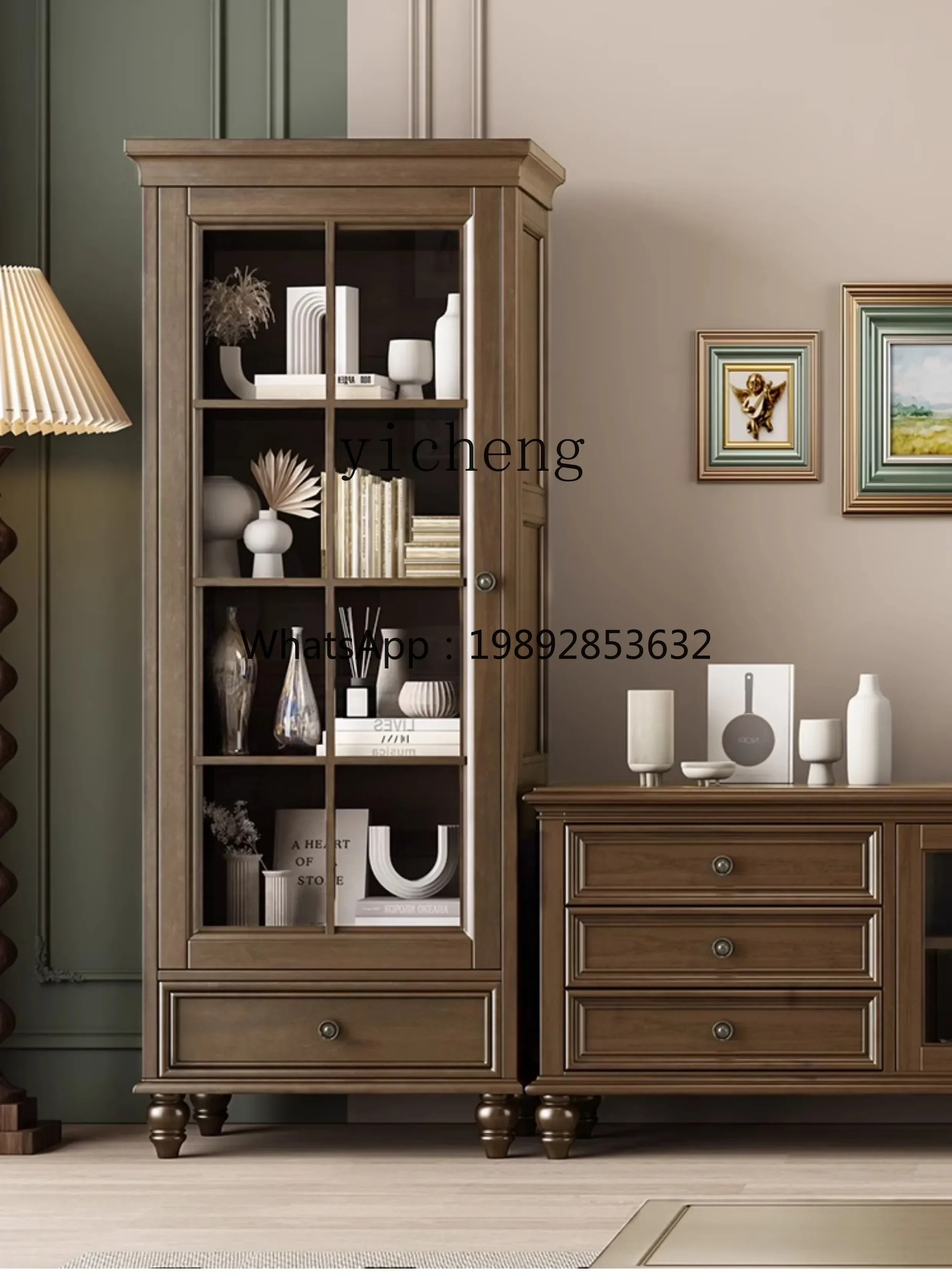 gz- all solid wood side cabinet bookcase single door living room locker small apartment bookshelf glass door retro
gz- all solid wood side cabinet bookcase single door living room locker small apartment bookshelf glass door retro