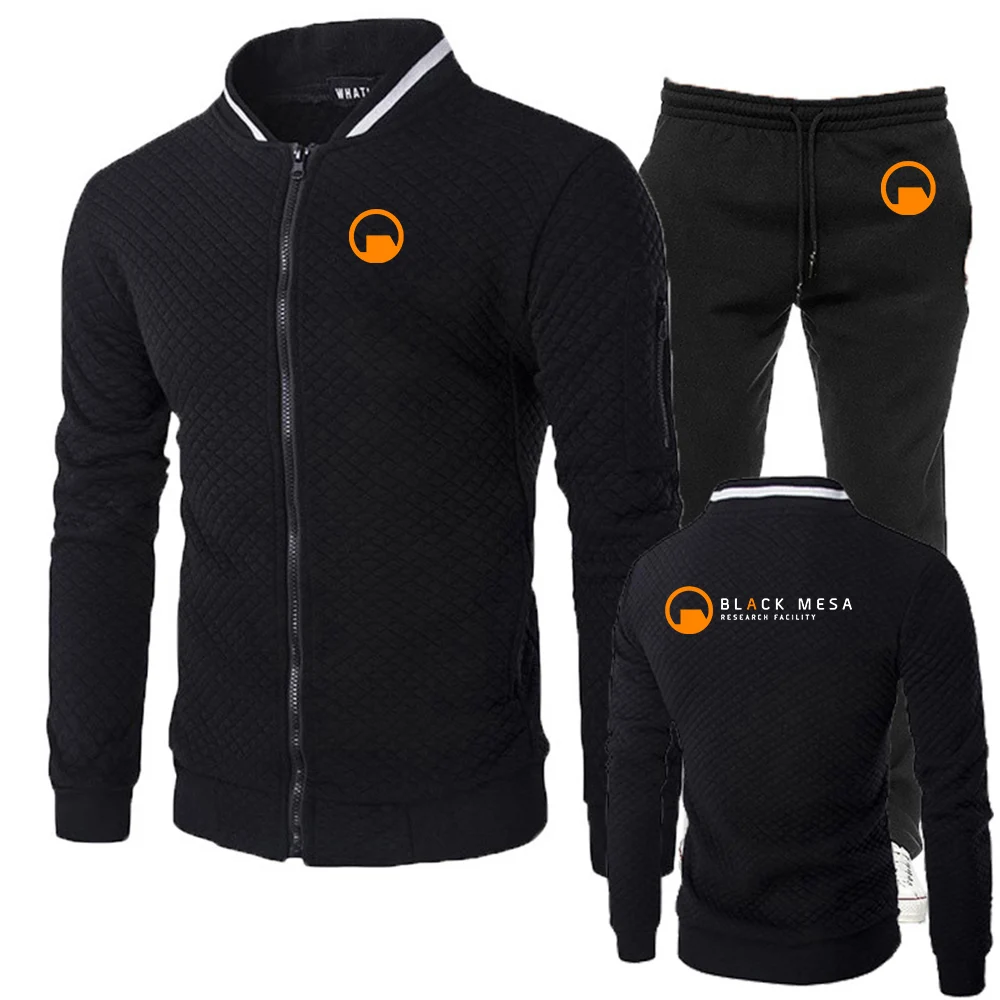 Black Mesa Research Facility New men's slim-fit suit - two-piece set - round-neck zipper jacket top + pants - casual
Black Mesa Research Facility New men's slim-fit suit - two-piece set - round-neck zipper jacket top + pants - casual