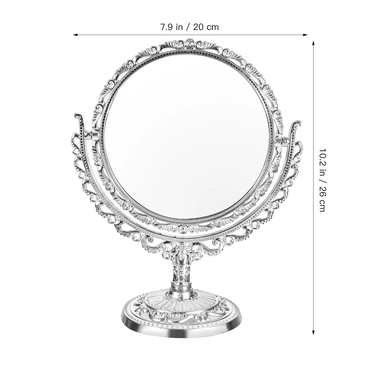 Round Makeup Mirror with Stand Retro Vanity Mirror for Bedroom Bathroom Desktop Decorative Countertop Tabletop Dresser
Round Makeup Mirror with Stand Retro Vanity Mirror for Bedroom Bathroom Desktop Decorative Countertop Tabletop Dresser