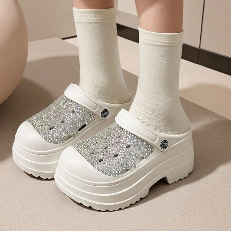 Women Fashion Platform Clogs Summer Wedges Shoes Girls Bling Faux Rhinestone Sandals Soft EVA Female Indoor Street Slippers
Women Fashion Platform Clogs Summer Wedges Shoes Girls Bling Faux Rhinestone Sandals Soft EVA Female Indoor Street Slippers