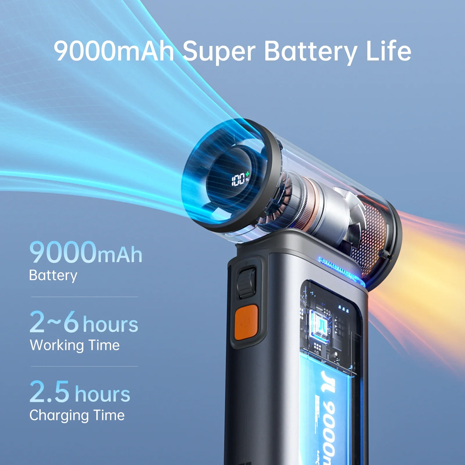 Portable Turbo Handheld Fan, 100 Winds Speeds Adjustable, 9000 mAh Rechargeable Battery, LED Display, Outdoor Camping
Portable Turbo Handheld Fan, 100 Winds Speeds Adjustable, 9000 mAh Rechargeable Battery, LED Display, Outdoor Camping